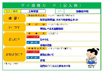 マイ避難カード記入例の画像