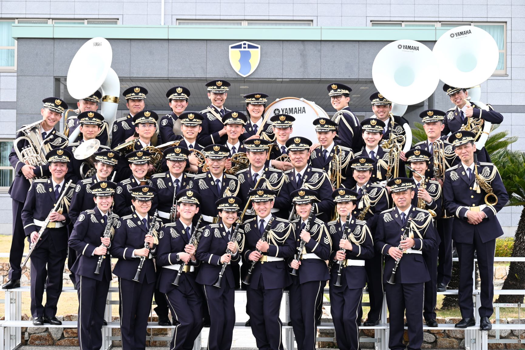 自衛隊音楽隊の集合写真