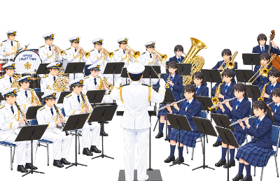 県警音楽隊と滝野中学校とのコラボ演奏会