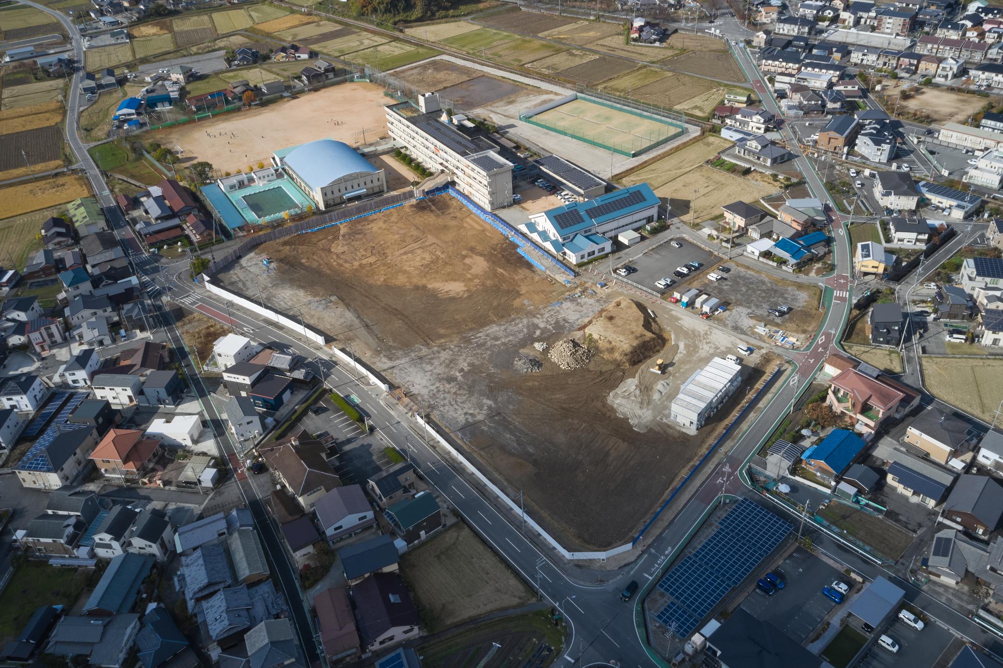 工事進捗　令和7年11月末　南東側上空からの写真