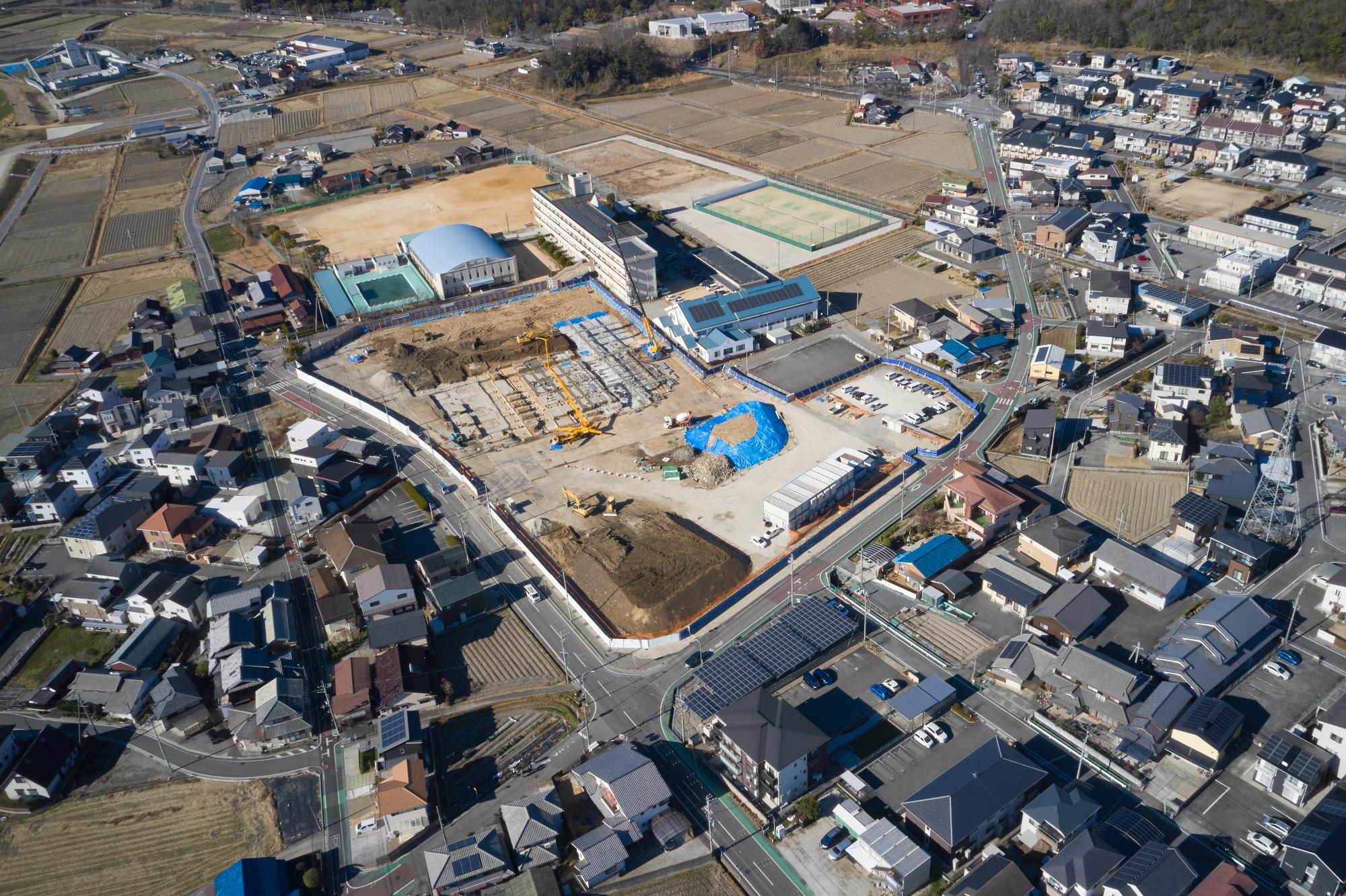 工事進捗　令和8年1月末　南東側上空からの写真