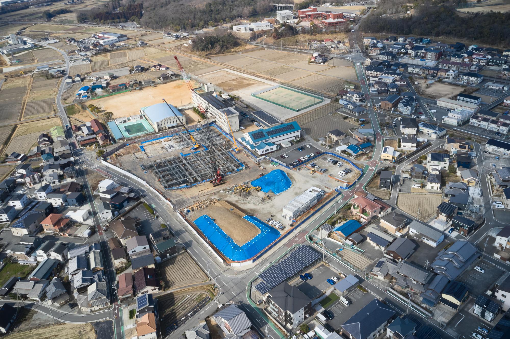 工事進捗　令和8年2月末　南東側上空からの写真