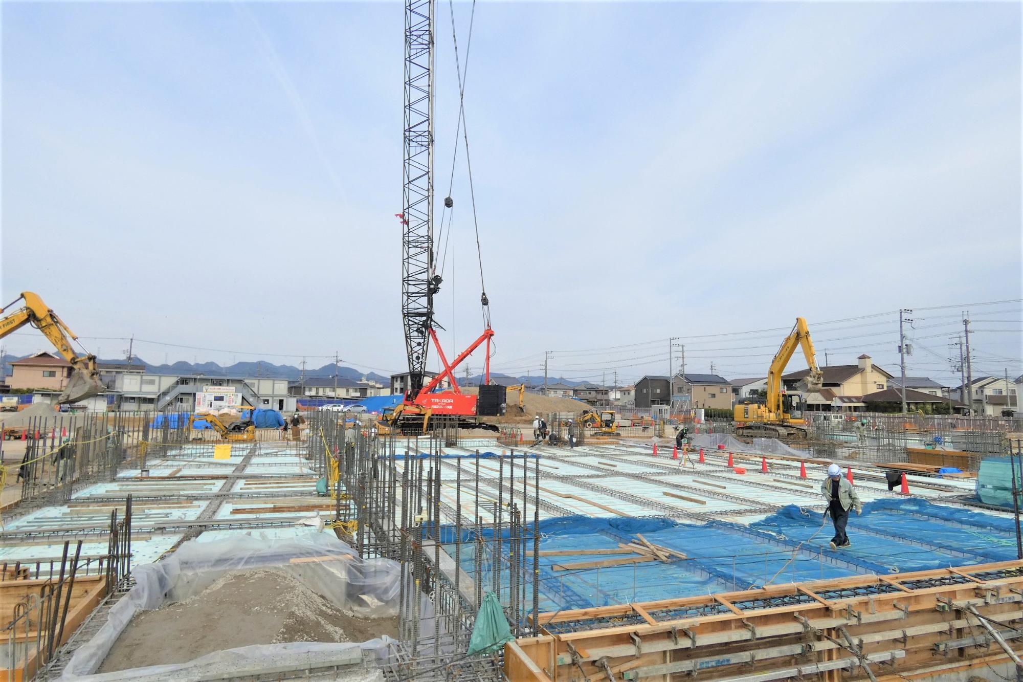 工事進捗　令和8年3月末　1階床スラブ型枠