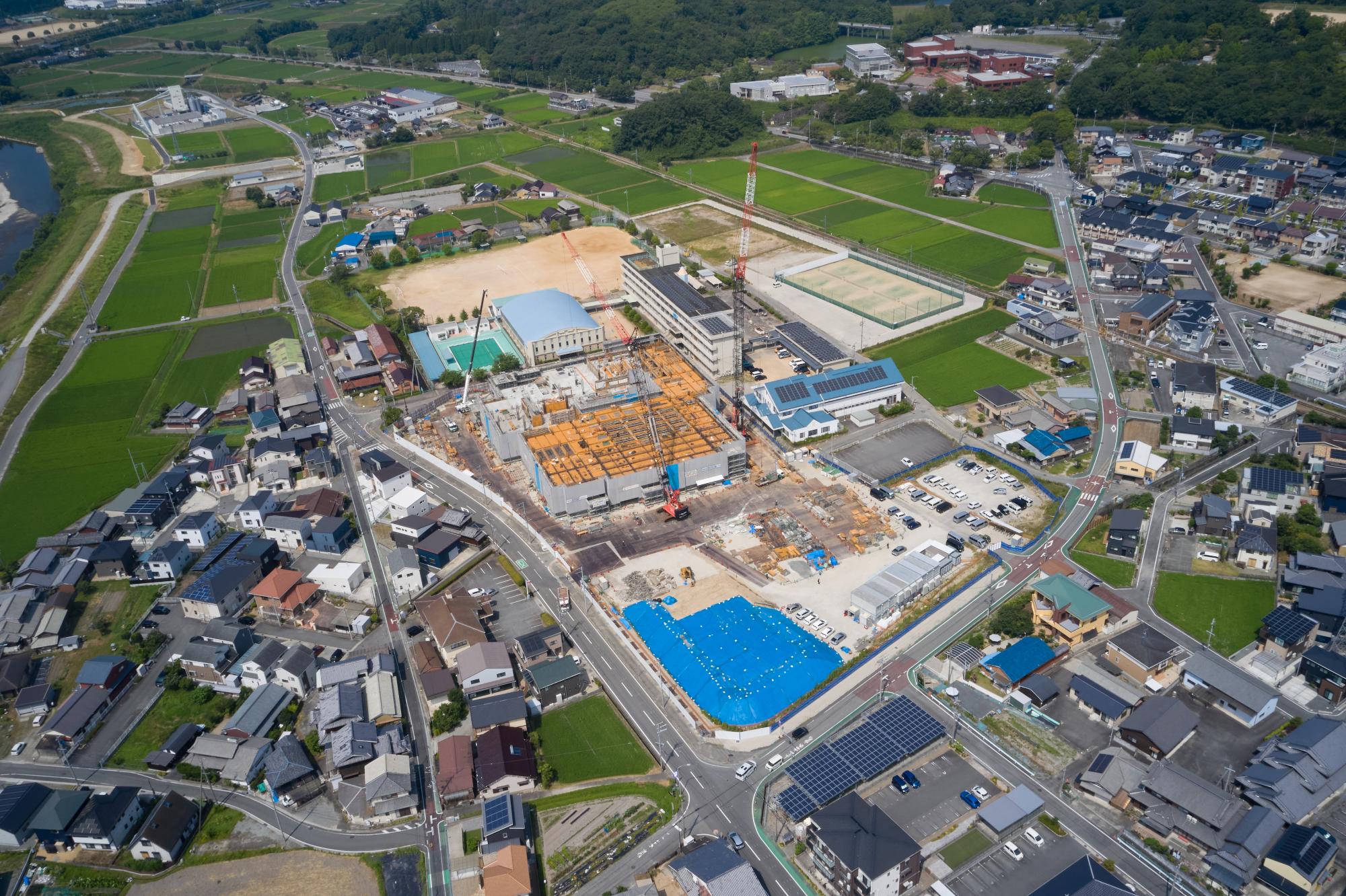工事進捗　令和8年7月末　南東側上空からの写真